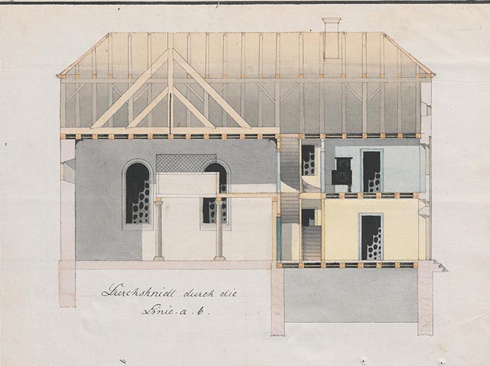 Pläne zum Neubau einer Synagoge in Königheim, 1830. [Quelle: Landesarchiv BW, GLAK 380 4143]