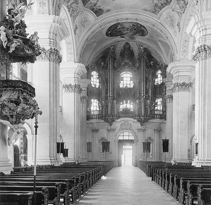 Gabler-Orgel auf der Westempore der Basilika St. Marin, Weingarten. Vorlage: Landesmedienzentrum LMZ990065