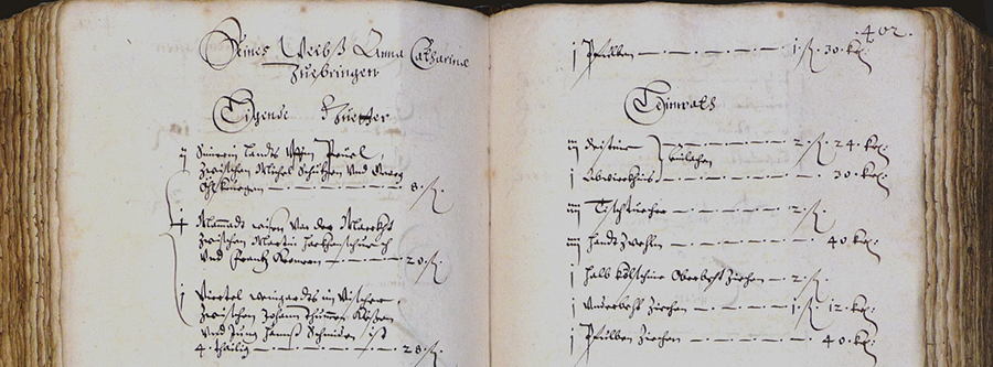Inventur, Metzingen, 1665, (Quelle: Stadtarchiv Metzingen, Inventuren und Teilungen, Bd. 5)