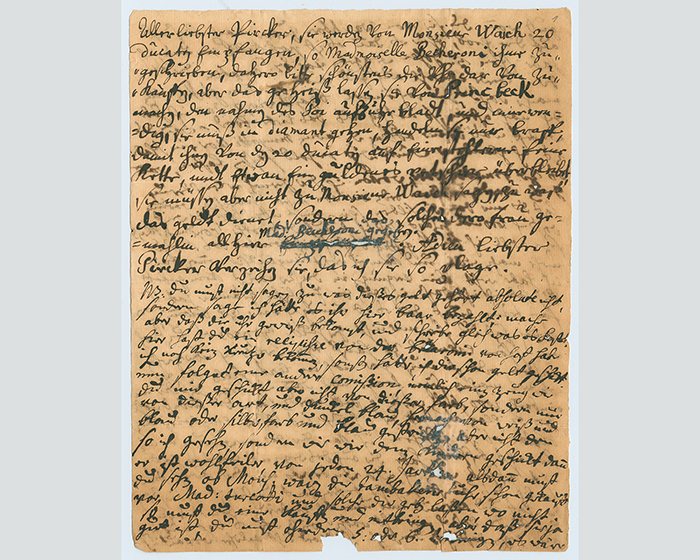 Brief von Christoph Willibald Gluck, (Quelle: Landesarchiv BW, HStA Stuttgart A 202 Bü 2840)