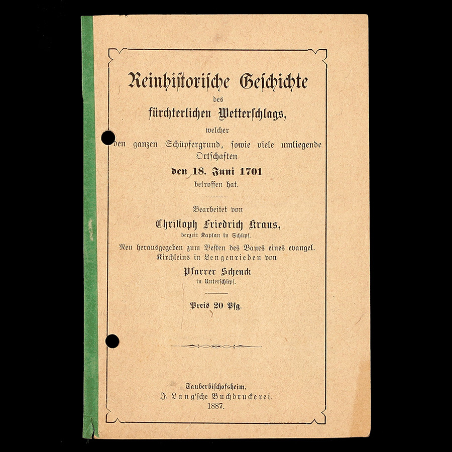 Titelblatt der zweiten Auflage des Gedichtes von Kaplan Krauß, 1887. Vorlage LABW (StAWt S-V 10 I 93).