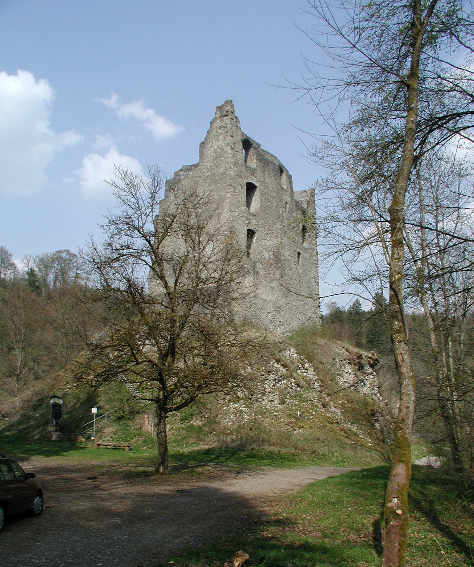Die eindrucksvollen Reste der Burg Herrenzimmern am oberen Neckar, Quelle Landesarchiv BW