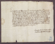 Handschreiben des Abts Wolf von Hirsau an Markgraf Karl I. von Baden bezüglich der Übertragung der Vogtei zu Hessigheim auch Unterhaugstett (Hustett), Hohenwart und Ottenbronn betreffend