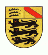 Der vom Hauptstaatsarchiv favorisierte Entwurf, der das Wappen des Herzogtums Schwaben mit den badischen und württembergischen Motiven verband