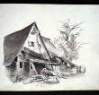 Altes Gehöft in Benningen 1838 - Zeichnung von Kallee