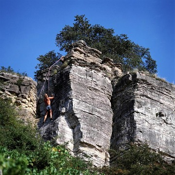 Kletterer in den Felsengärten bei Hessigheim 1997