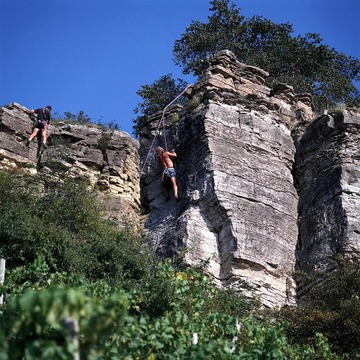 Kletterer in den Felsengärten bei Hessigheim 1997