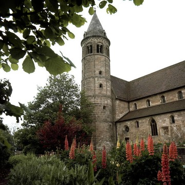 Kloster Lorch: Klosterkirche St. Petrus und Paulus mit Rundturm 1972