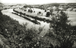 Offenau: Kettenschlepper mit Lastkähnen auf dem Neckar um 1920
