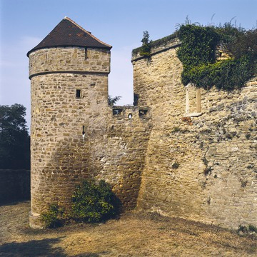 Festung Hohenasperg: Außenmauern mit Turm 1997