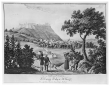Festung Hohenasperg mit Asperg - Umrissradierung um 1820