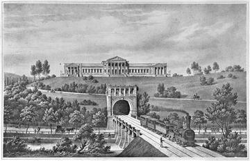 Stuttgart: Schloss Rosenstein, Lithografie/Variante, um 1850 [Quelle: Landesmedienzentrum Baden-Württemberg] 