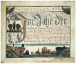 Gedenkblatt zur Einbringung der ersten Garben um 1820