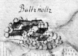 Baltzholtz (Balzholz bei Beuren) - Ansicht aus der Kieserschen Forstkarte Nr. 34 von 1683