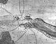 Enningen (Ehningen) mit 2 Schlössern - Ansicht aus der Kieserschen Forstkarte Nr. 57 und 64 von 1681