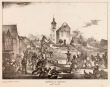 Szene aus dem Gefecht von Ubstadt 1849; Stahlstich