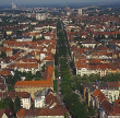 Karlsruhe: Weststadt von Osten, Luftbild 1993