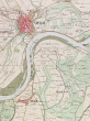 Carte über den Lauf des Rheins von Lauterburg bis unterhalb Sandhofen längs der badisch-bayerischen Grenze: Darstellend den Zustand des Stromes in dem Jahr 1875, wie solcher in Folge der zwischen beiden Uferstaaten über die Regulirung des Stromes getroffenen Vereinbarungen, seit dem Jahr 1817 bis dahin herbeigeführt wurde