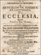 Exercitatio Theologica ... In Articulum Augustanae Confessionis: Exercitatio Septima In Articulum VII. Augustanae Confessionis, De Ecclesia