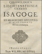 Chronologica Liechtensteiniae Genesis Isagoge