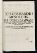 Joh. Gerhardus Arnoldus, Illustris Gymnasii Durlacensis Rector, Historiarvm Et Eloqventiae Professor P. Lecturis Salutem Observantissimam Dicit