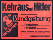 Kehraus mit Hitler. Kundgebung; Redner: Erich Roßmann ... Fritz Winker ... Liste 1 Sozialdemokraten
